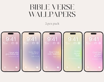 Bible Verse Wallpaper: Christian iOS 26 Phone Backgrounds (Digital Download)