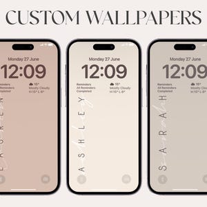 Custom Wallpaper, hohe Auflösung, iOS, Aesthetic Wallpaper, Digital Download, iphone 14 pro, Samsung, Personalisierung, beige Ästhetik