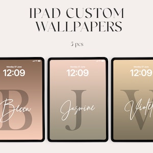 Custom ipad wallpaper, high resolution, iOS, Aesthetic Wallpaper, Digital Download, initials, tablet wallpaper, aesthetic, personalization