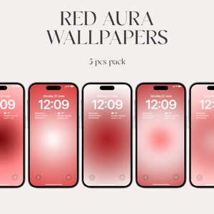Red Aura iPhone Hintergrundbilder, Farbverlauf Hintergrundbilder, iOS 16, Aesthetic Wallpaper, iPhone 14 pro, Sperrbildschirm, minimal, abstrakter Sperrbildschirm