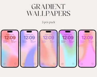 Aesthetic Gradient iPhone Wallpaper, Minimalist Lock Screen (Digital Download)