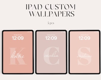 Fondo de pantalla personalizado con inicial para iPad o tableta (descarga digital)