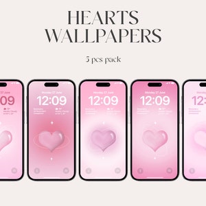 San Valentino, sfondi Aura per iPhone, sfondi estetici sfumati, iOS 16, cuori di cristallo estetici, iPhone 14 pro, schermata di blocco, minimale