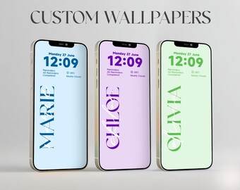 Custom Name iPhone Wallpaper, Phone Background (Digital Download)