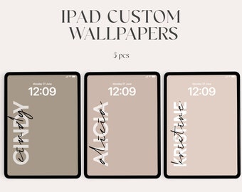 Fondo de pantalla personalizado para iPad con nombre e iniciales (descarga digital) de alta resolución para iOS