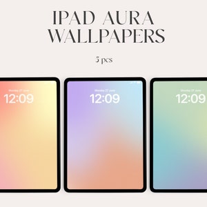Gradient iPad Wallpapers | Soft Aura Tablet Backgrounds | Pastel Aesthetic Digital Download | Boho Modern Tablet Wallpaper Bundle