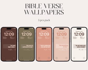 Bibel Vers Handy Wallpaper (5 Stück) (Digitaler Download