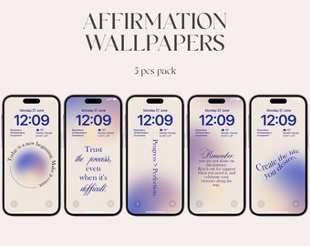 Aura Affirmation Wallpaper: iOS 16 Motivation (Digital Download)