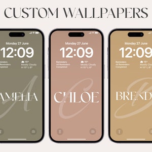 Custom Wallpaper, hohe Auflösung, iOS, Aesthetic Wallpaper, Digital Download, iphone 13 pro, Samsung, Personalisierung, beige Ästhetik