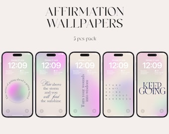 Aura Affirmation Wallpaper: iOS 16 Motivation (Digital Download)