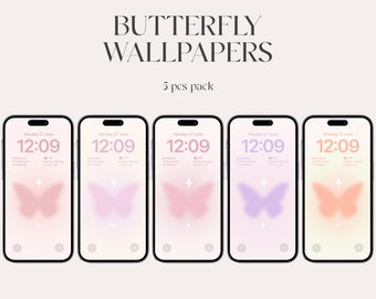Butterfly iPhone Wallpaper Set, Gradient (Digital Download)