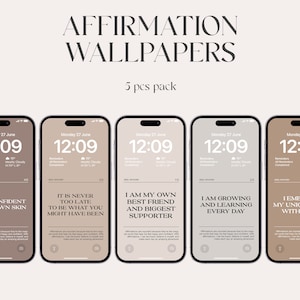 Affirmation Wallpaper iPhone: Self Love Positive Quotes (Digital Download)