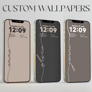 Custom Name Wallpaper | Minimal iPhone Lock Screen | Neutral Phone Background | Personalized iOS 26 Wallpaper