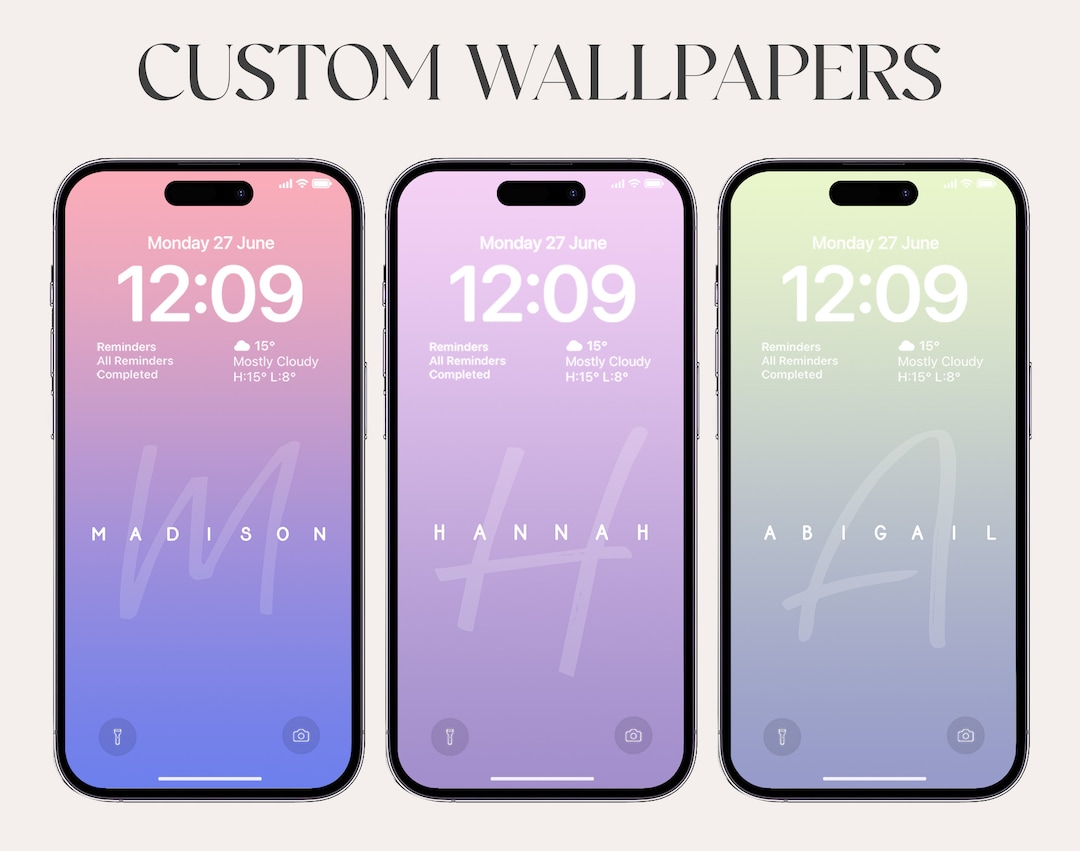 Custom iPhone Wallpaper, High Resolution, Aesthetic Wallpaper, Digital Download, Cute Gradient 