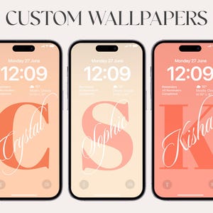 Custom Name iPhone Wallpaper | Personalized Lock Screen with Initial & Name | Digital Phone Background | Gift for Her | Samsung Google Pixel