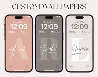 Custom iphone wallpaper, high resolution, iOS, Aesthetic Wallpaper, Digital Download, Beige palette, iphone 14, Samsung, personalization