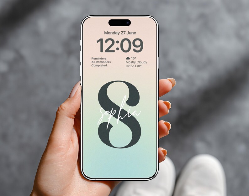Monogram Ios Monogram Phone Wallpaper, Ios Lockscreen (digital Download) - Etsy