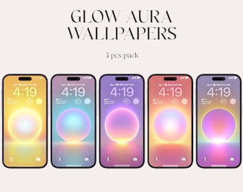 Glow Aura iPhone Wallpaper | Abstract Gradient Lock Screen (5pcs)