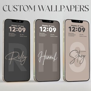 Personalized Name Phone Wallpaper, Neutral Lock Screen (Digital Download)