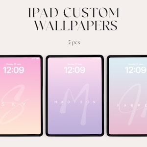 Custom ipad wallpaper, high resolution, iOS, Aesthetic Wallpaper, Digital Download, initials, tablet wallpaper, aesthetic, personalization