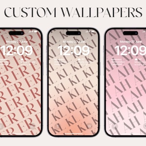 custom phone wallpaper, background, digital download, aesthetic wallpapers initial, personalization, samsung note 10, ios, iphone 15 pro max
