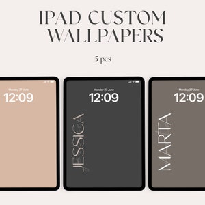 Custom ipad wallpaper, high resolution, iOS, Aesthetic Wallpaper, Digital Download, initials, tablet wallpaper, aesthetic, personalization