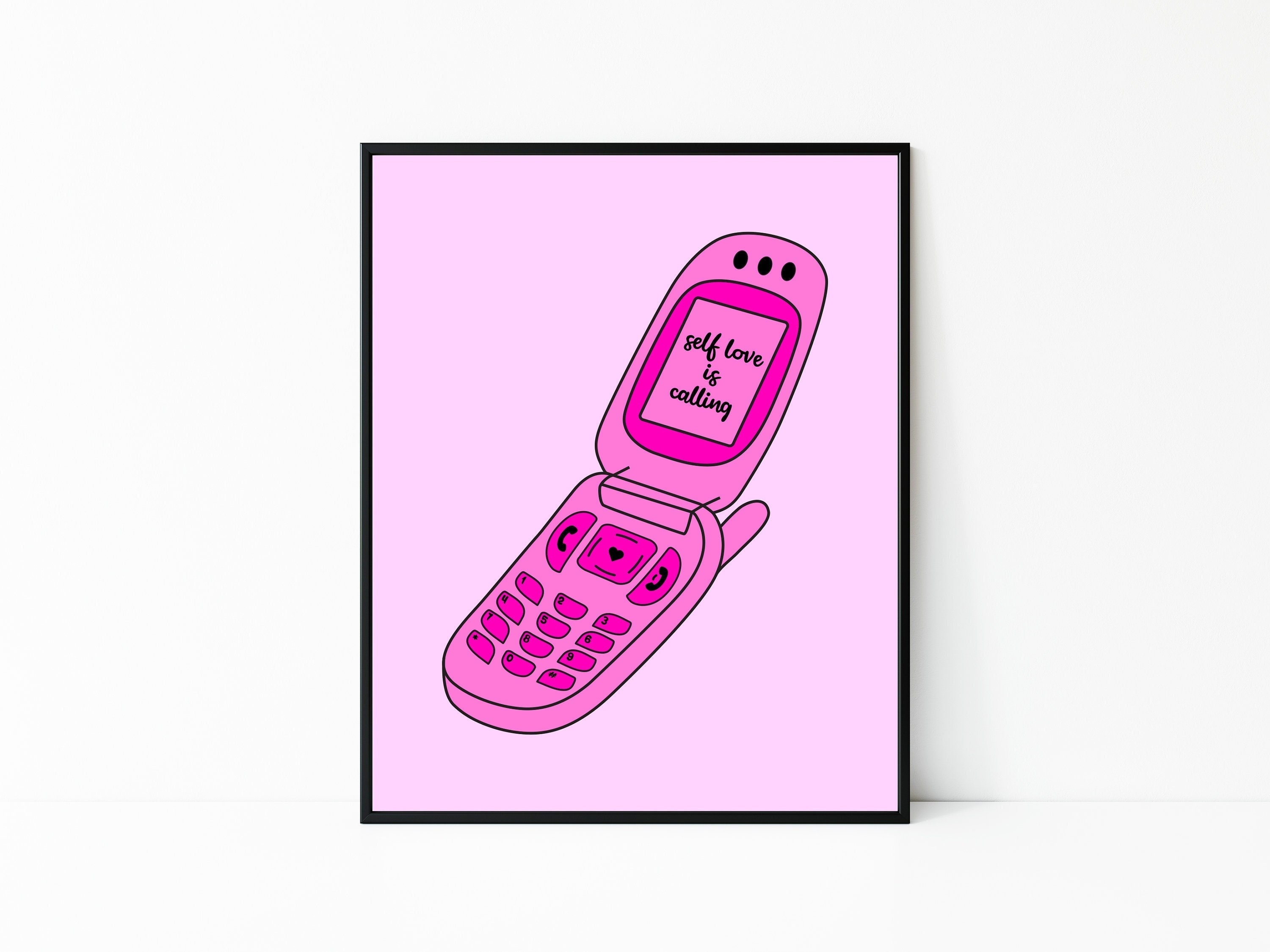 Flip Phone Print Y2K Room Decor Self Love Print Cute -  Israel