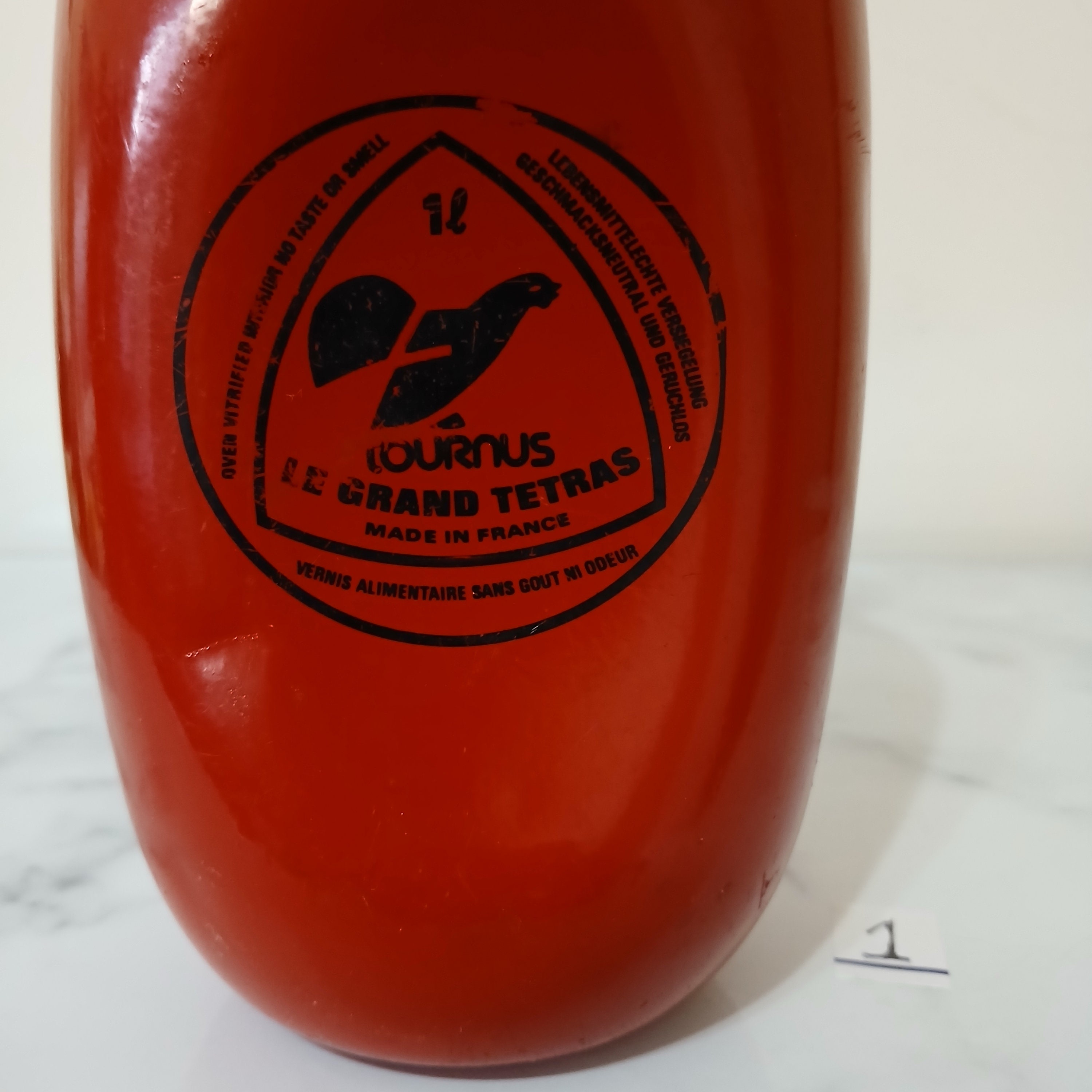 Gourde Vintage Tournus 1 Litre – Motif Grand Tétras – Ancienne Gourde Française
