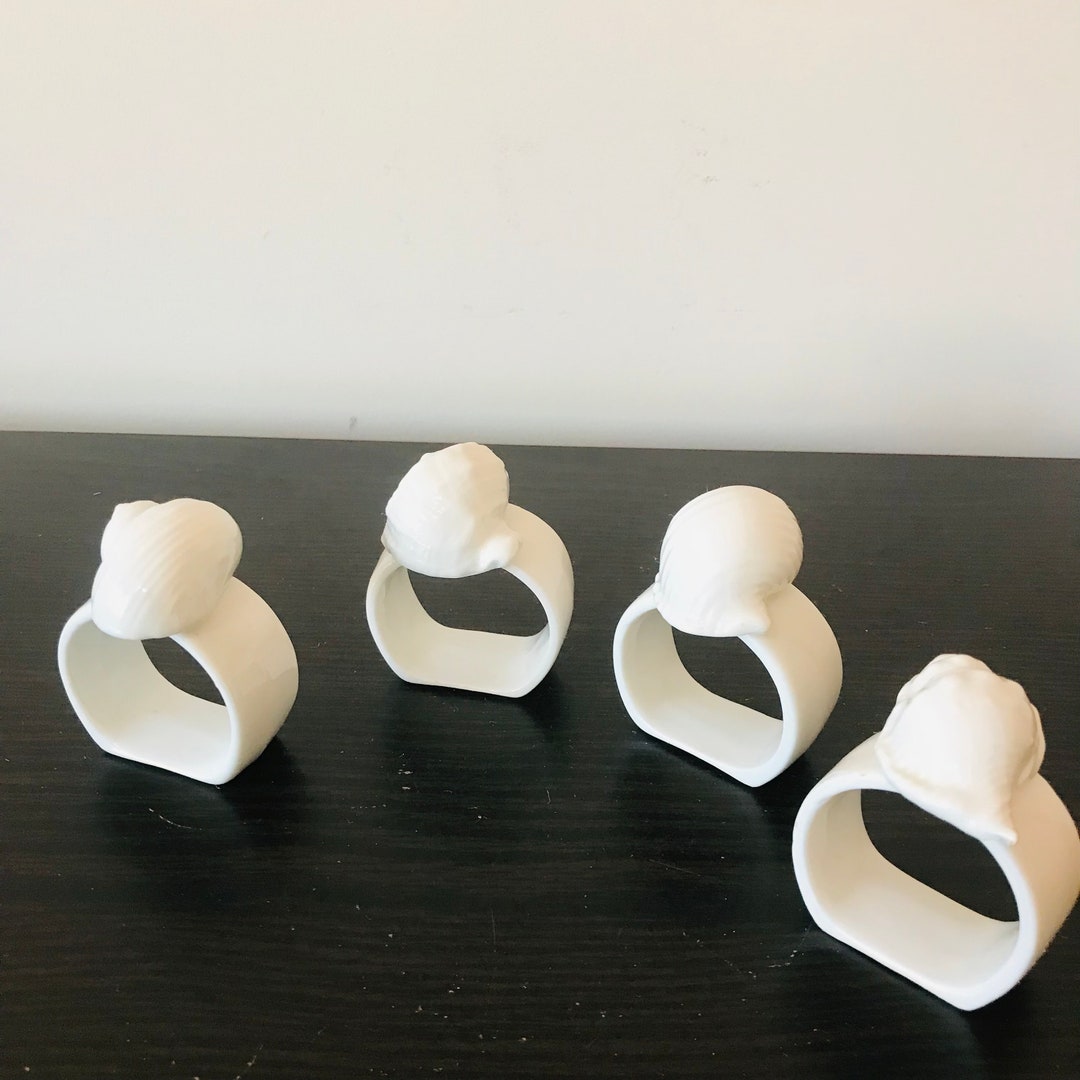 Vintage Bone China Sea Shell Napkin Rings - Set of 4 - Etsy