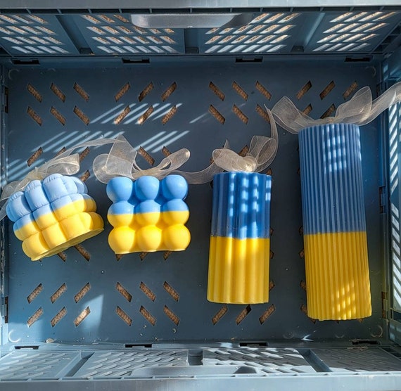 Stand with Ukraine | Support Ukraine | Stop WAR | Ukrainian Flag Candles | Pray for Ukraine | Ukraine Color Candle | Money will be donated