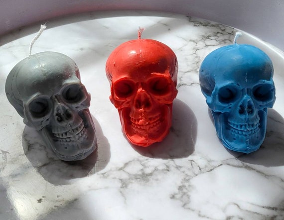 Solid Color Skull Candle | 3D Candle | Halloween Candle | Skull Lover Gift | Large Skull Candle | Gothic Decor | Hallowee Figure Candle