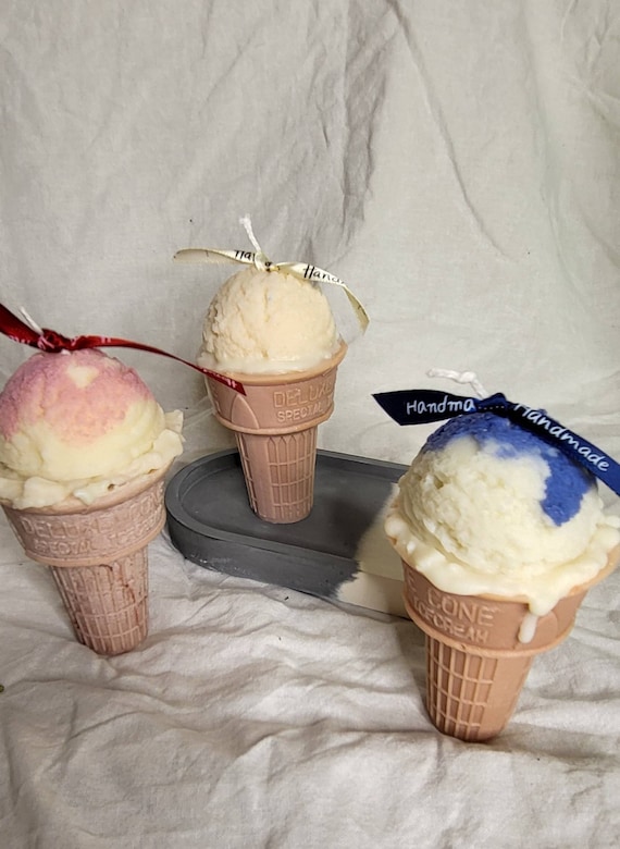 Ice Cream Cone Candle | Food Candle | Decor Candle | Waffle Candle | Ice Cream Cone Scoop Candle | Desert Candle | House Warming Gift