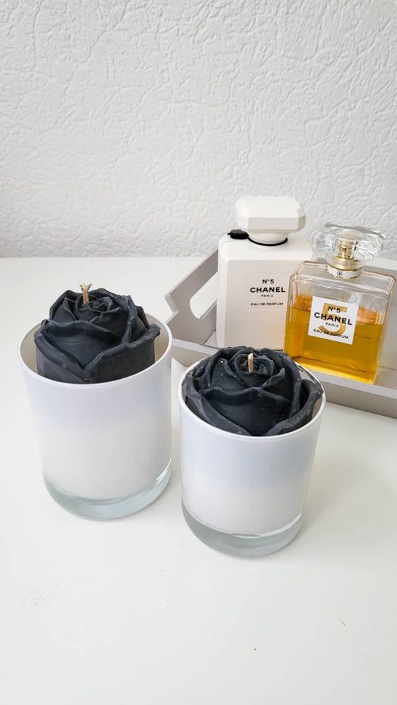 Flower Candle in Glass Jar | Rose Candle in Jar | Large Candle | Highly Fragranced | Romantic Candle | Scented Candle | Warm Gift