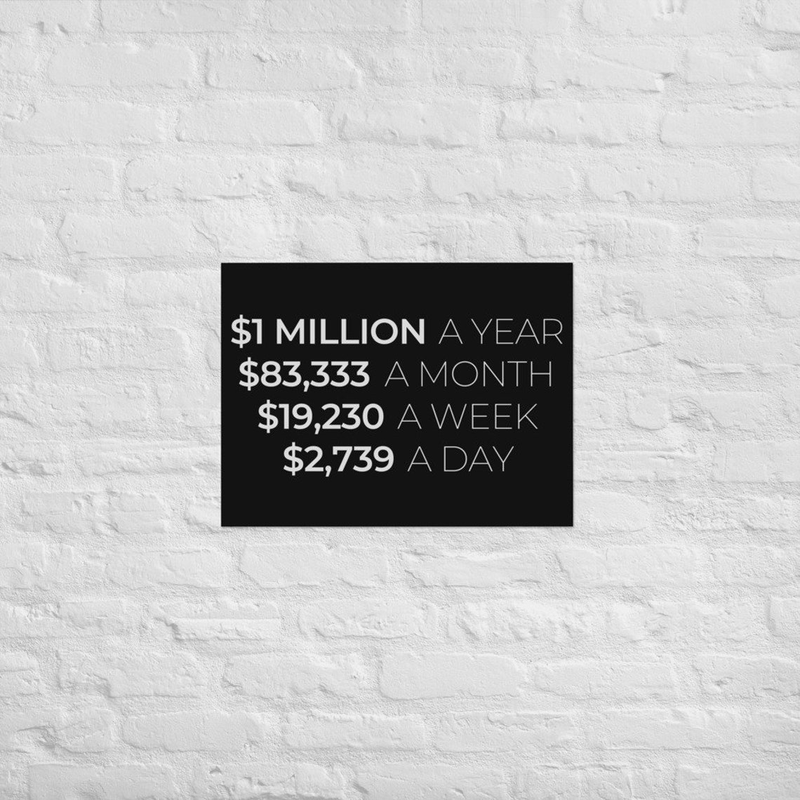 1 Million A Year Entrepreneur Money & Millionaire Etsy