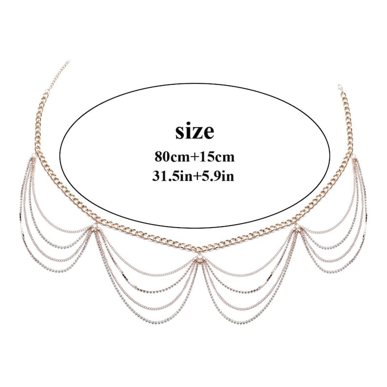 Silver Body Jewelry for Women Crystal Waist Chain Belt Etsy