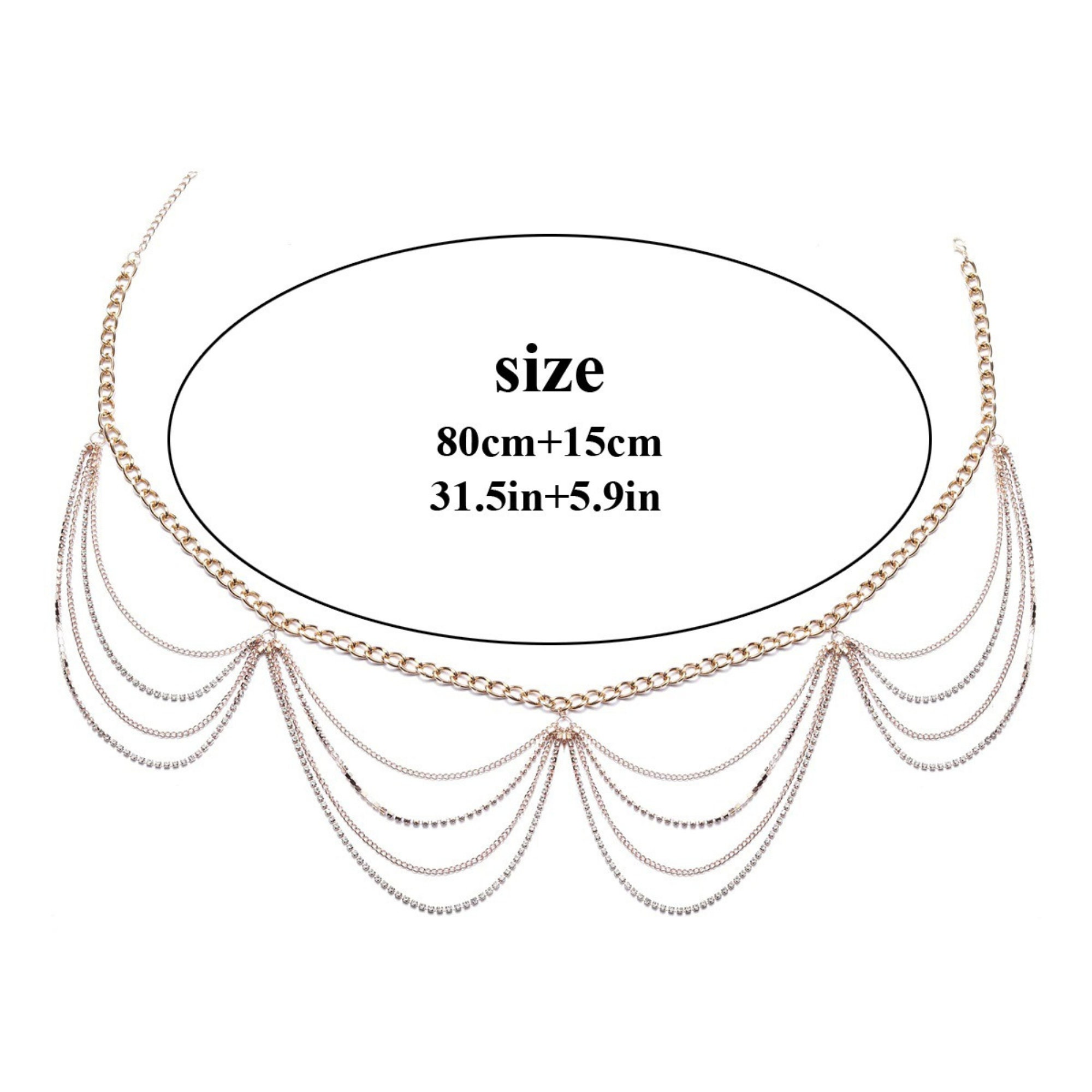 Silver Body Jewelry for Women Crystal Waist Chain Belt Etsy