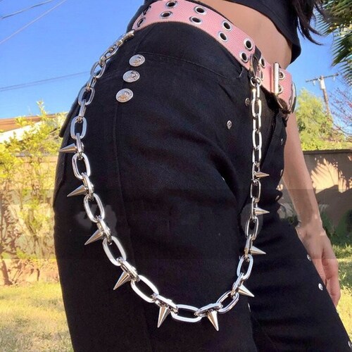 Pants Chain Side Punk Chain on the Jeans Pants Women Hip Hop Etsy