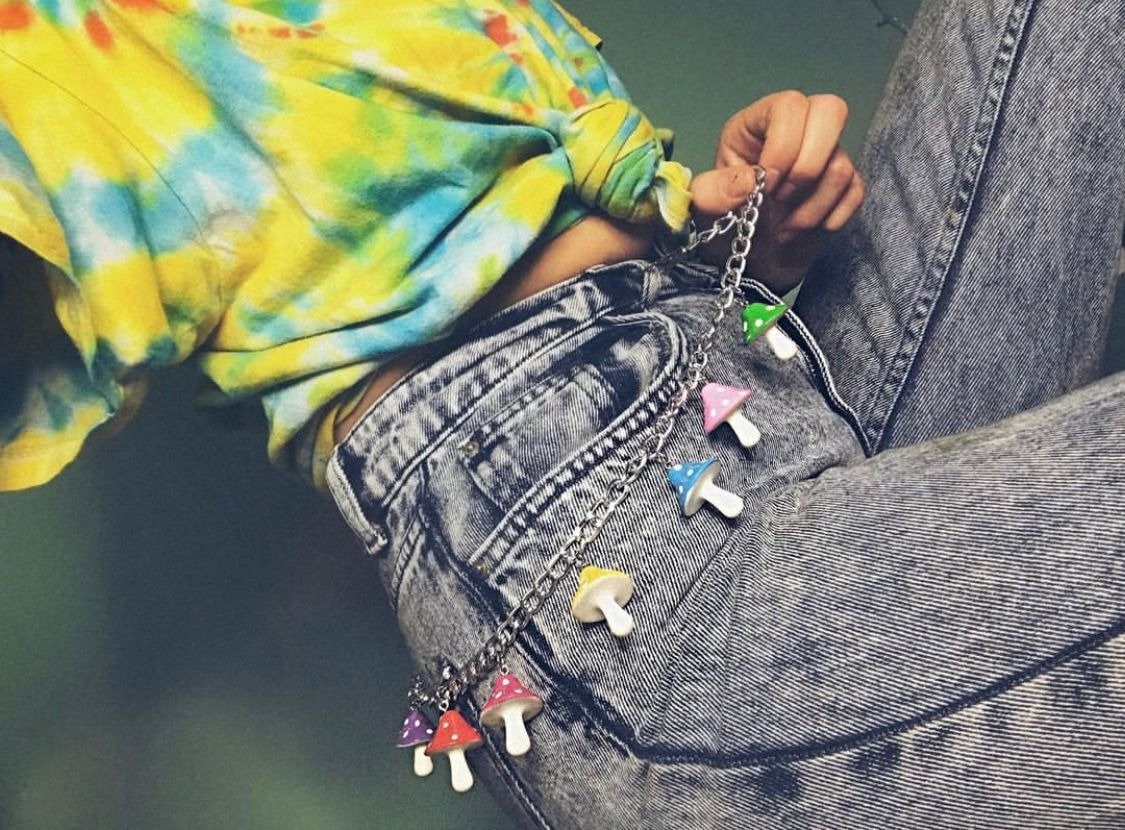 Women Pants Chain Side Punk Chain on the Jeans Pants Hip Hop Etsy