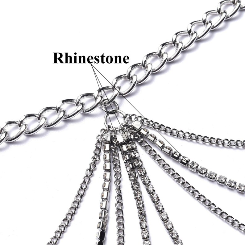 Silver Body Jewelry for Women Crystal Waist Chain Belt Etsy