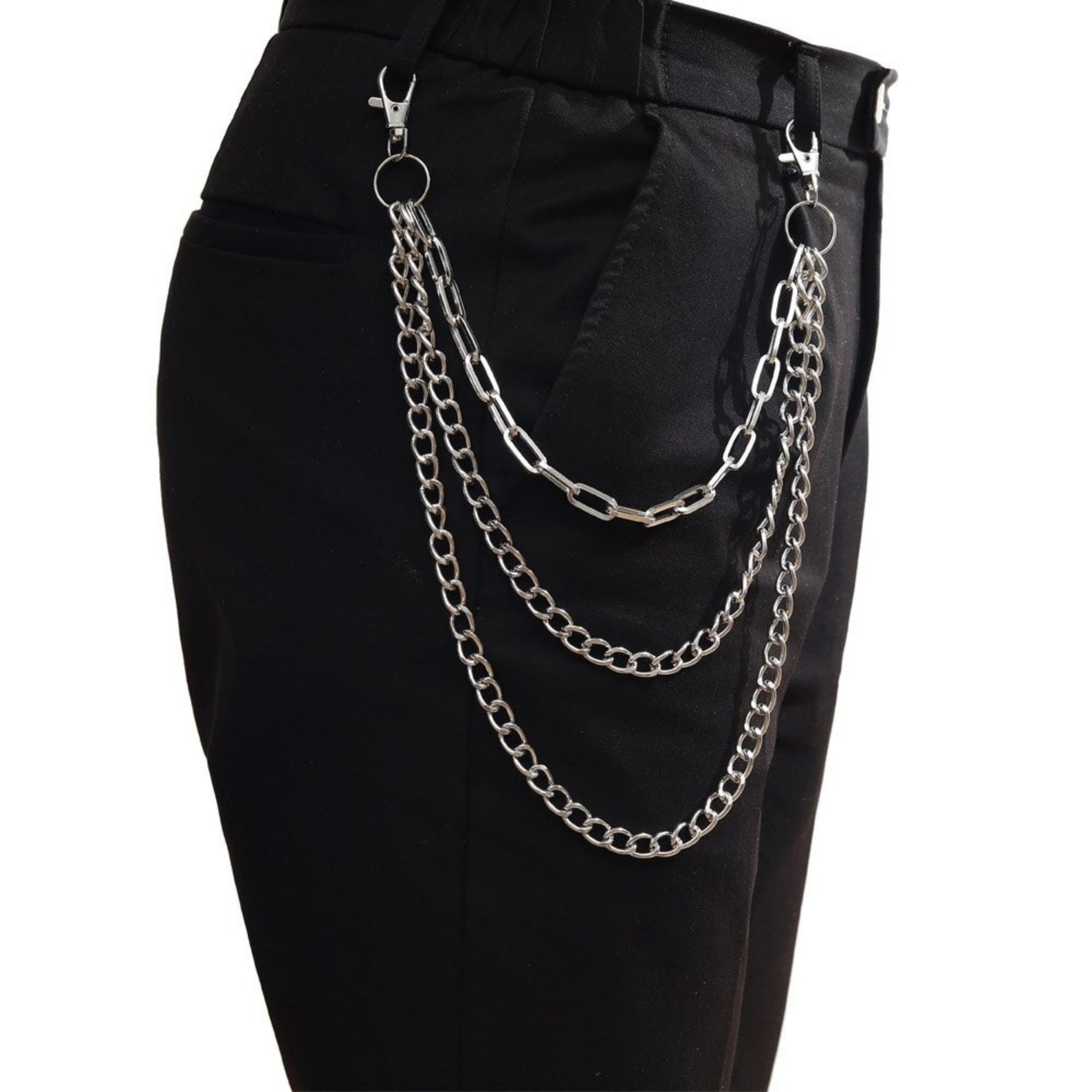 Unisex Pants Chain Punk Chain on the Jeans Pants Women Etsy