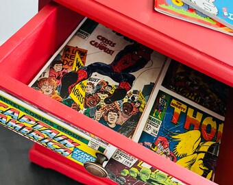 Bedside cupboard -red Marvel