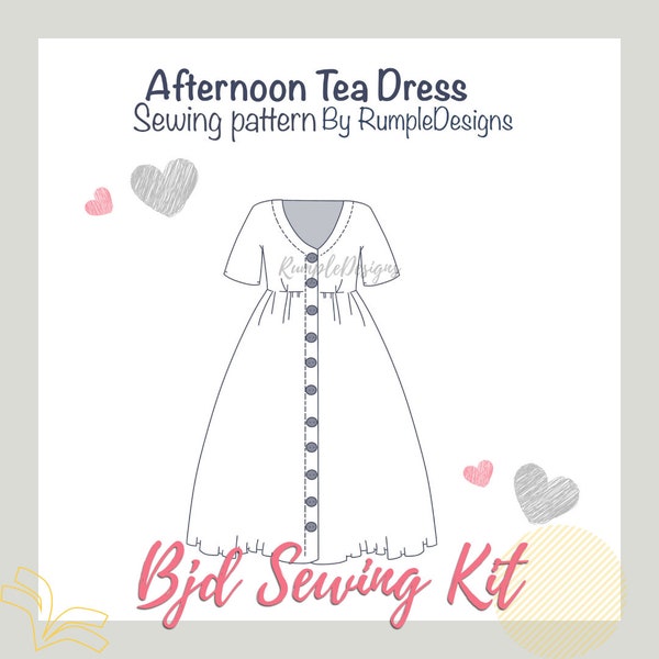 BJD Afternoon Tea dress Kit de couture par Rumple Designs, plusieurs tailles disponibles