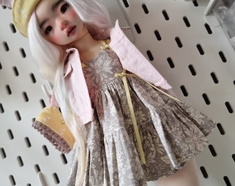 Bunny jurkje voor stof van poppen roze maat, Bjd kleding