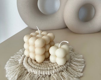 Bubble Candle - Bubble Candle - Handmade - Vegan - Candles - Rapeseed Wax - Cube Candle - Decoration - Aesthetic - Gift