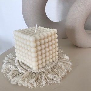 XXL Big Pearl candle - Perlenkerze - Pearlcandle - Vegan - Handmade - Cube candle - Bubble candle - Home decoration - Decoration - Dried flowers