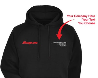 Personalised Snap-on Inspired Hoodie -*Your TEXT/ Company* (Black, Navy, Light Grey, Dark Grey) D.I.Y - Builder- Workwear - mechanic - tools