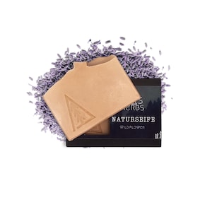 NATURSEIFE WILDFLOWER, nachhaltige, vegane Pflege | Zero Waste | Bio Pflanzenöle | Duschseife ohne Palmöl | cremiger Schaum | 90-100g