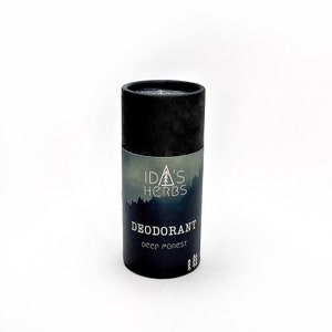 DEODORANT natural, plastic-free in eco-friendly paper tube fights body odor senstive skin vegan woodsy forest scent herbs 75g Bild 6