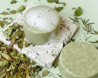 SHAMPOO BAR Rosmarin, Minze & Brennnessel | 2in1 für Haar und Körper | plant-based, mild, vegan | handgemacht in Deutschland | 60-70g