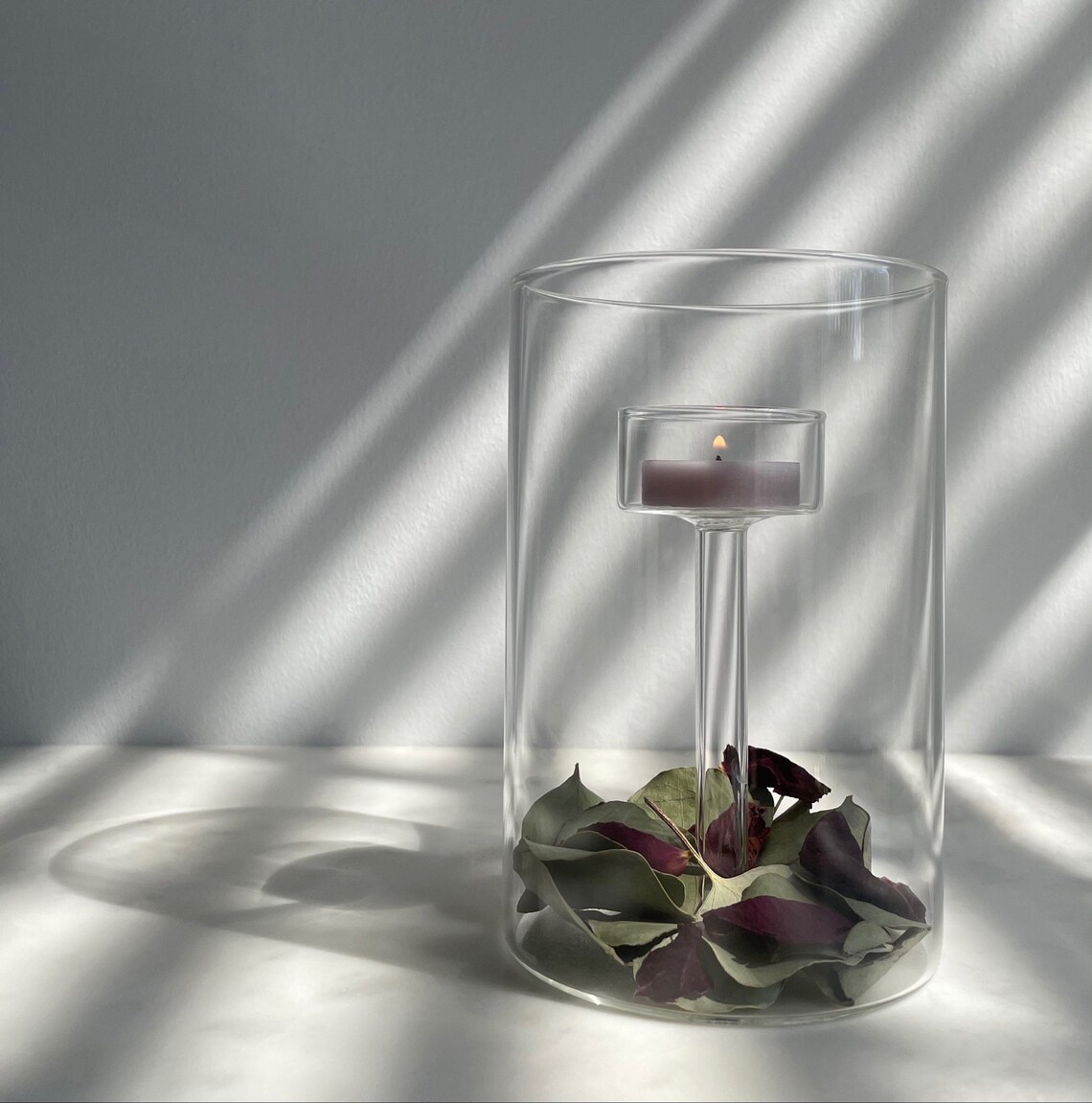 Funky minimalist glass tealight candle holders Etsy